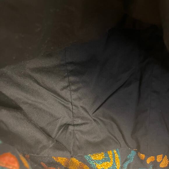 Farm Rio Black Flowerdoscopic Canvas Mini Skirt Quilted Size Large - Picture 7 of 8